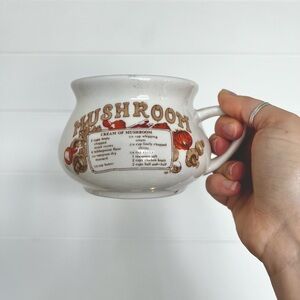 Vintage soup recipe ceramic cup